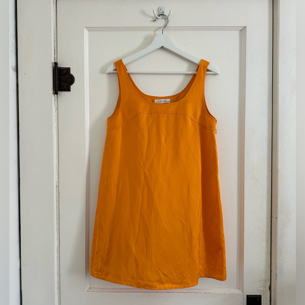 Frame Denim Mini Linen Blend Dress